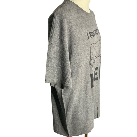 Vintage 90s Rub My Own Meat T Shirt XL Grey Crewneck Short Sleeve Funny Humor - Picture 5 of 6